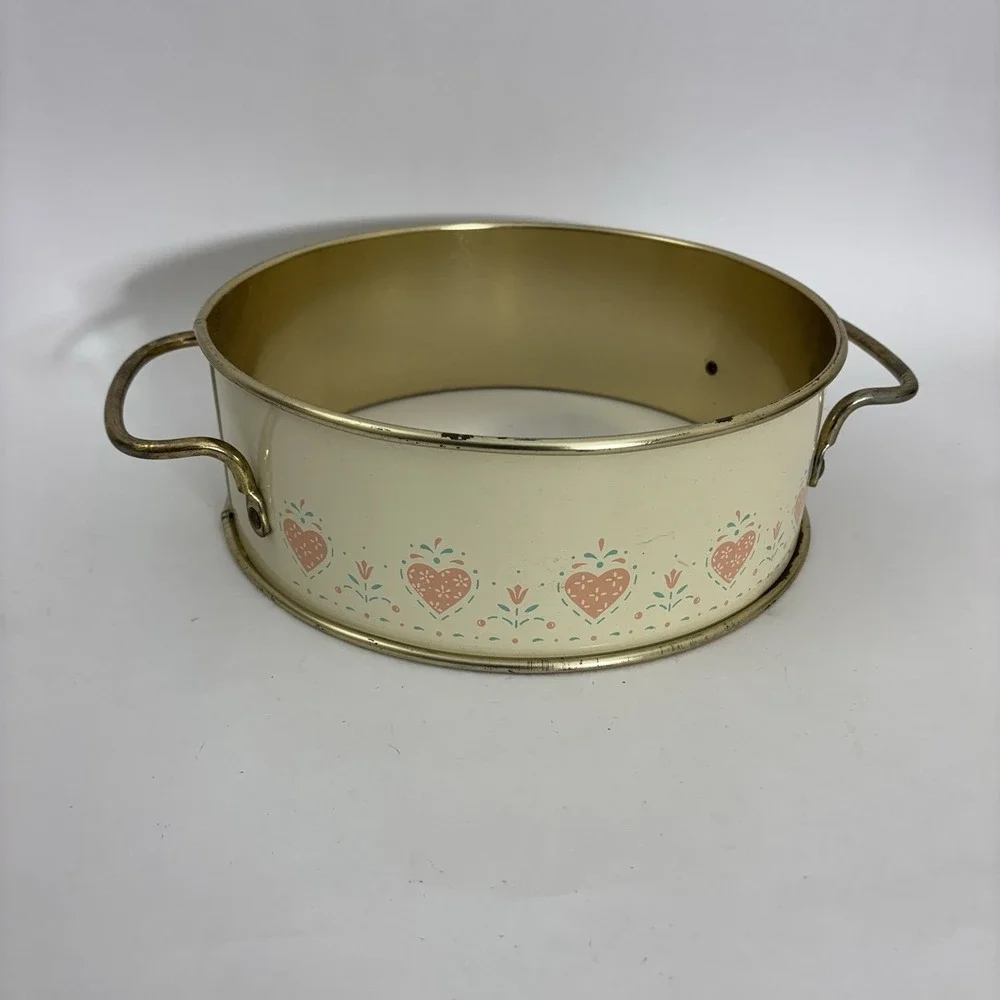 Corning Ware Forever Yours Metal Base Holder For Pyrex Pink Hearts 2Qt Casserole